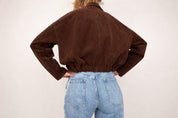BOMBER SCAMOSCIATO IN PELLE CON TASCHE