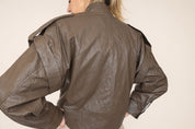 GIACCA HAVEONE IN ECO-PELLE MARRONE