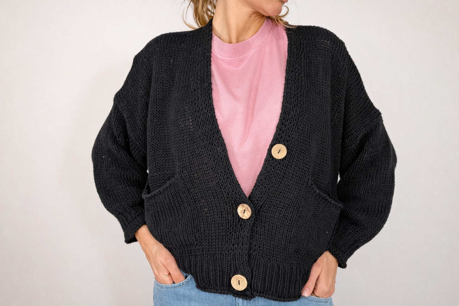 CARDIGAN BOTTONI IN LEGNO HAVEONE
