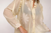 CAMICIA 5 PROGRESS GIALLO CREMA CON RICAMI