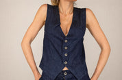 GILET DENIM NOIR 'N' BLEU