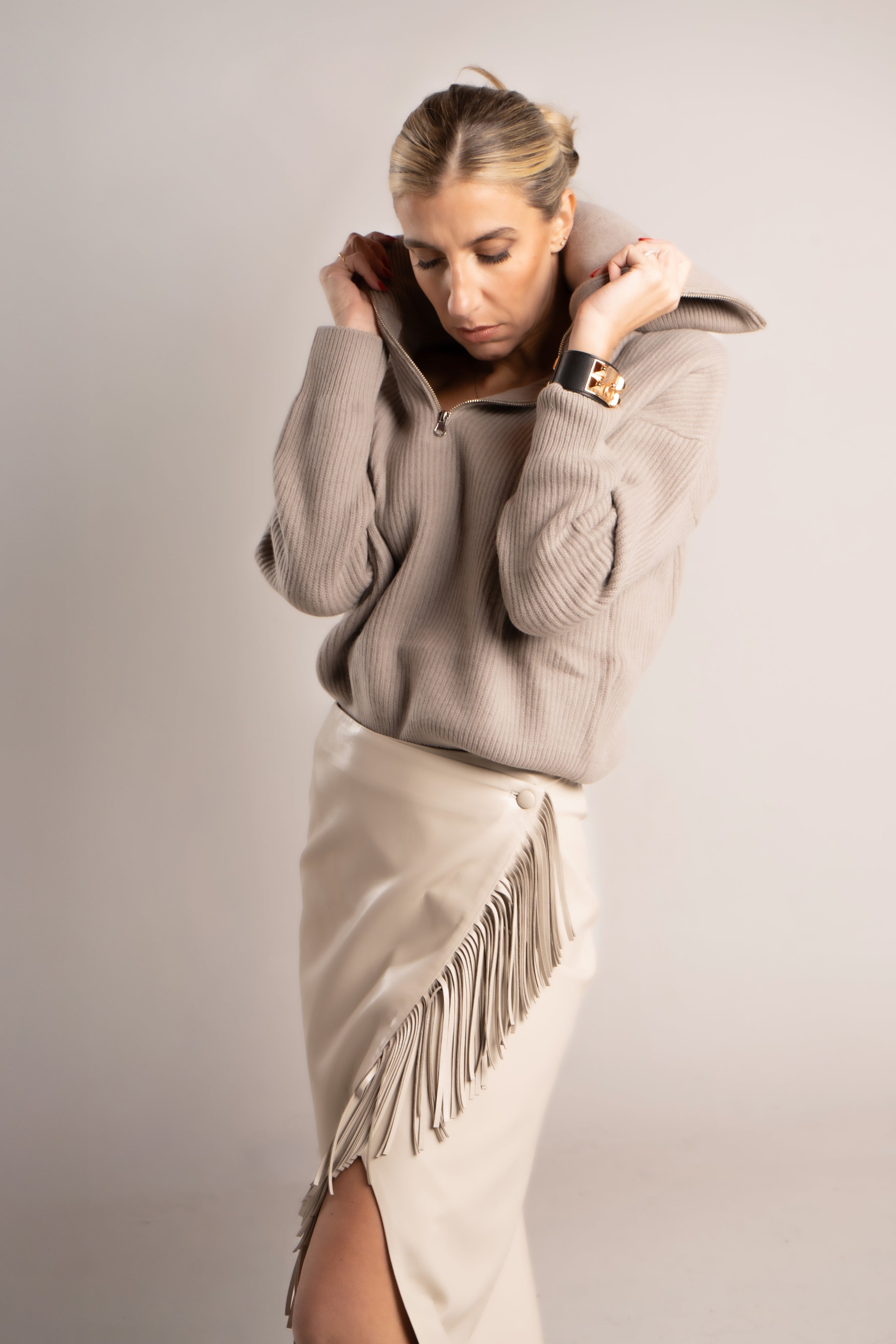 Polo in maglia a coste