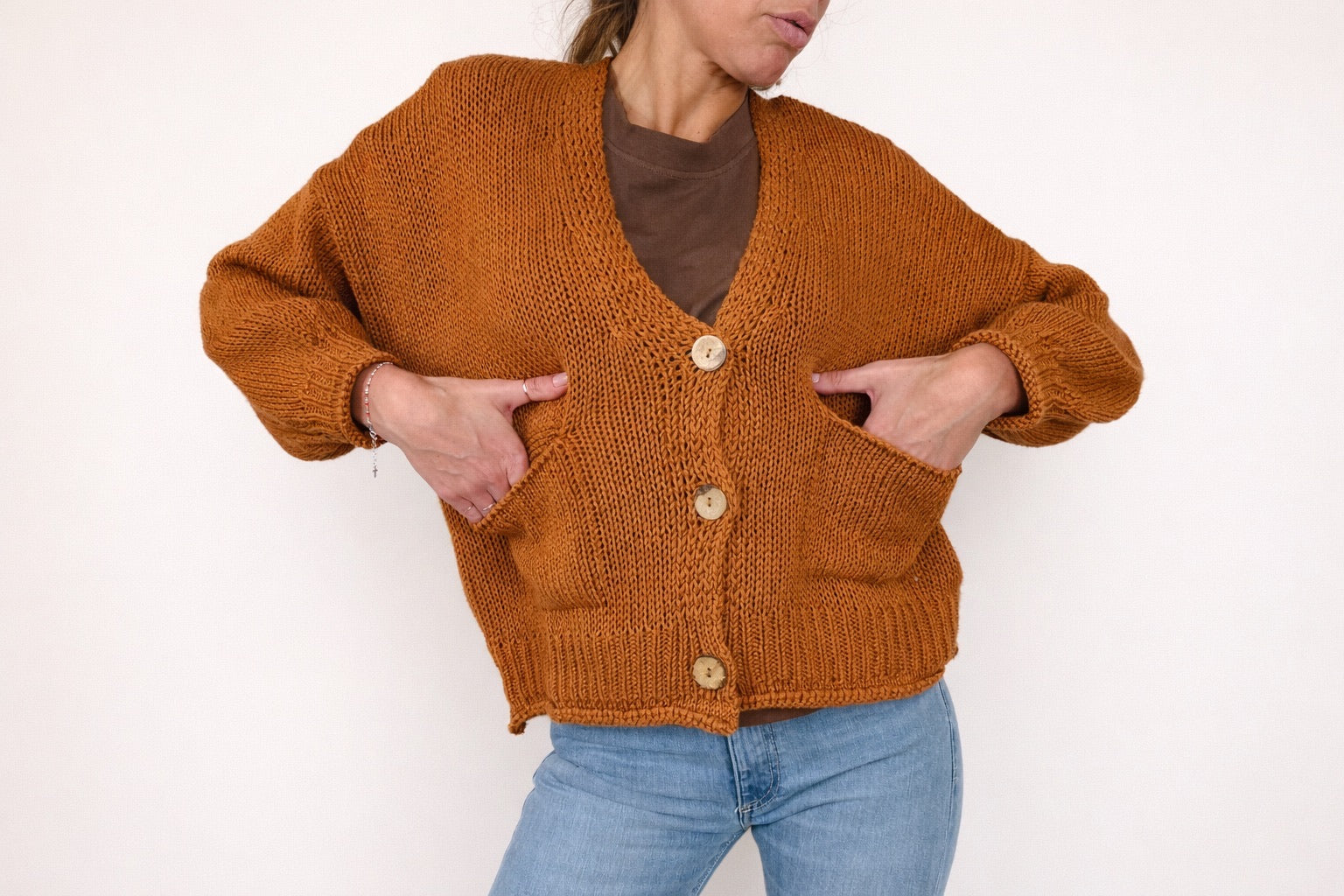 CARDIGAN BOTTONI IN LEGNO HAVEONE