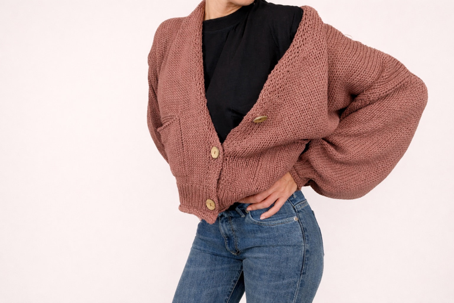 CARDIGAN BOTTONI IN LEGNO HAVEONE