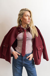 Caban in lana bordeuax