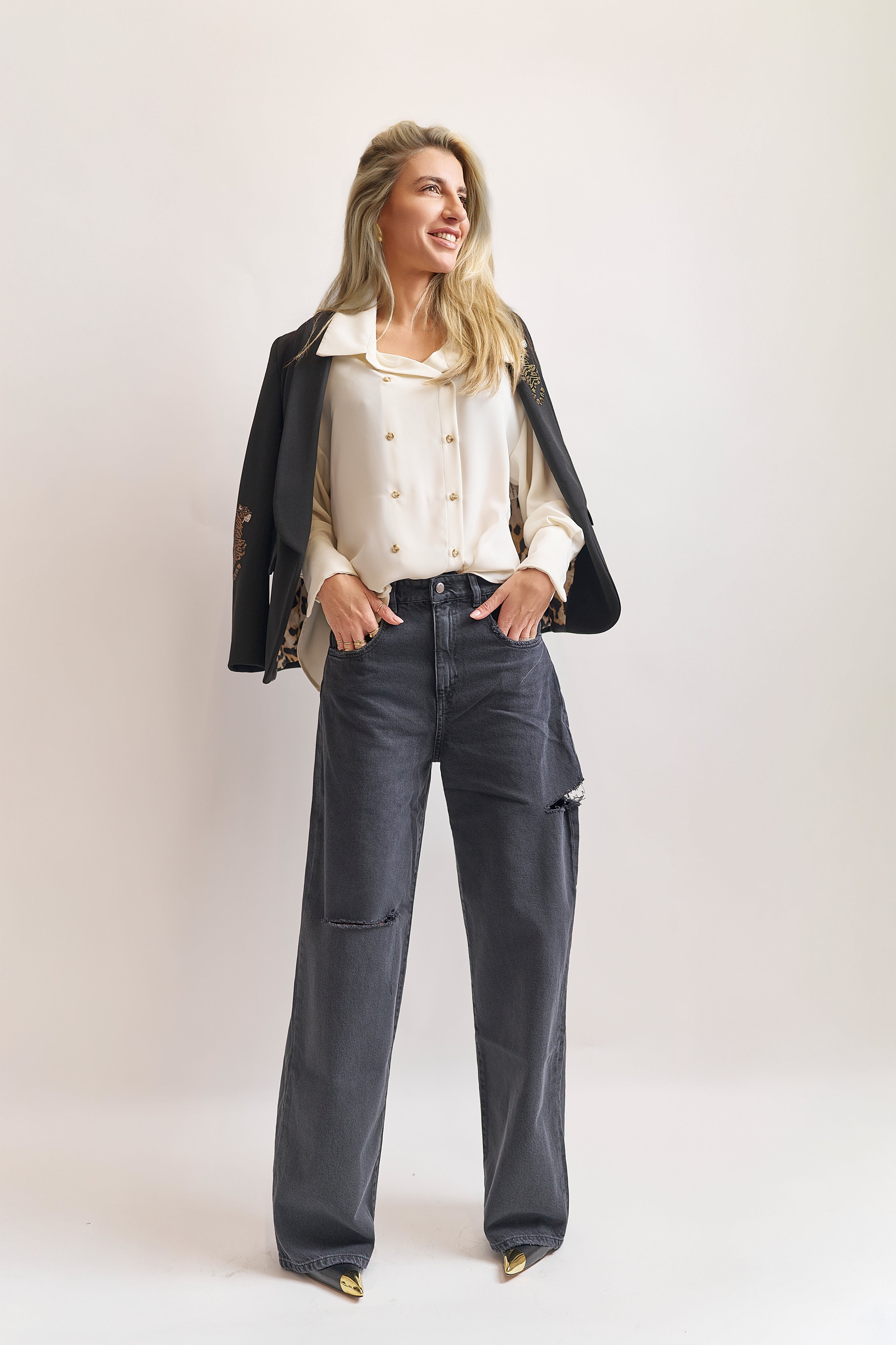 Camicia doppiopetto con revers