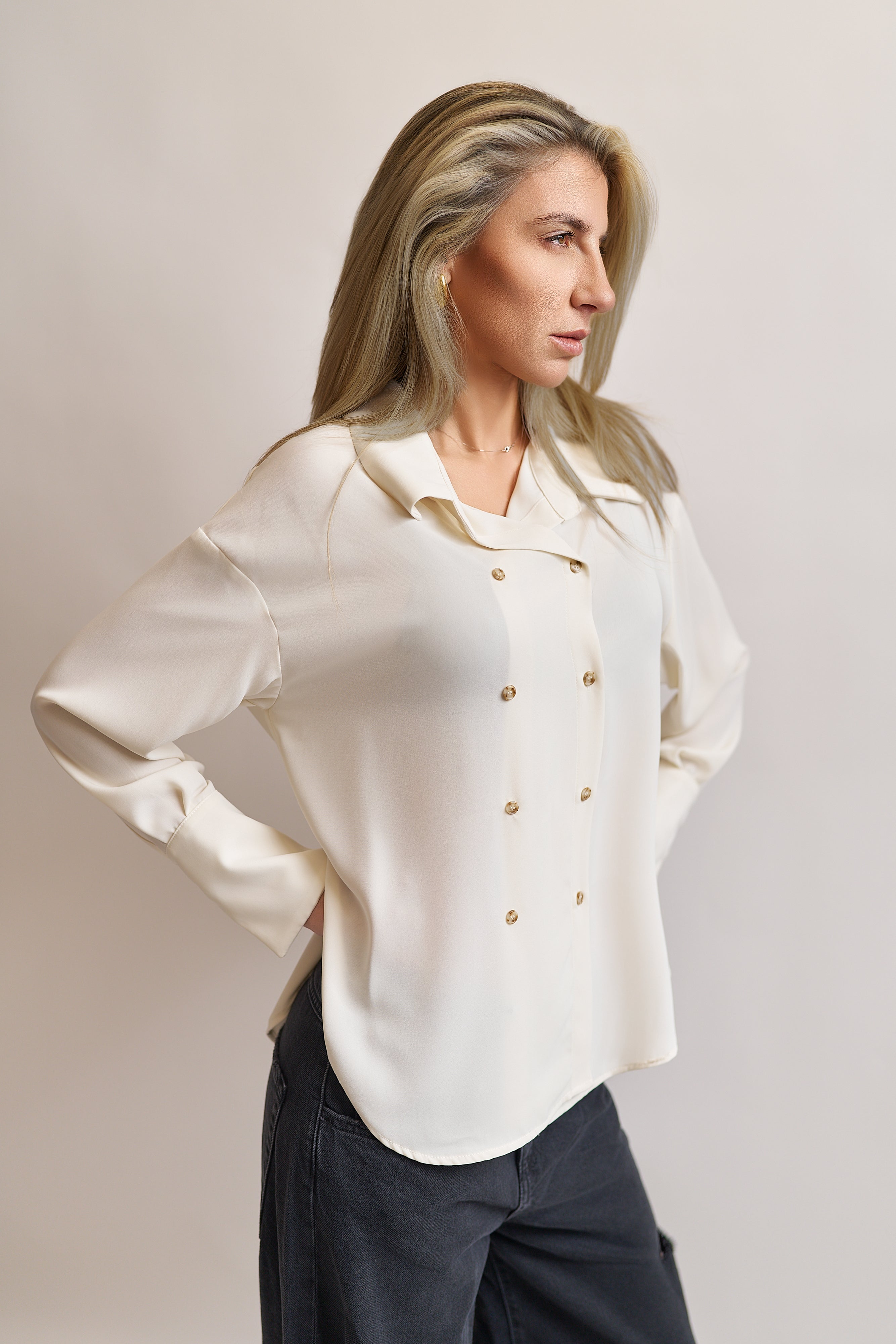 Camicia doppiopetto con revers