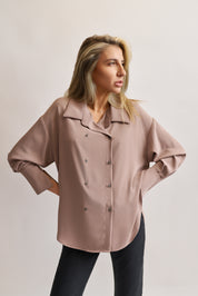 Camicia doppiopetto con revers