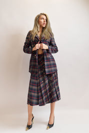 Giacca tartan strass multicolor