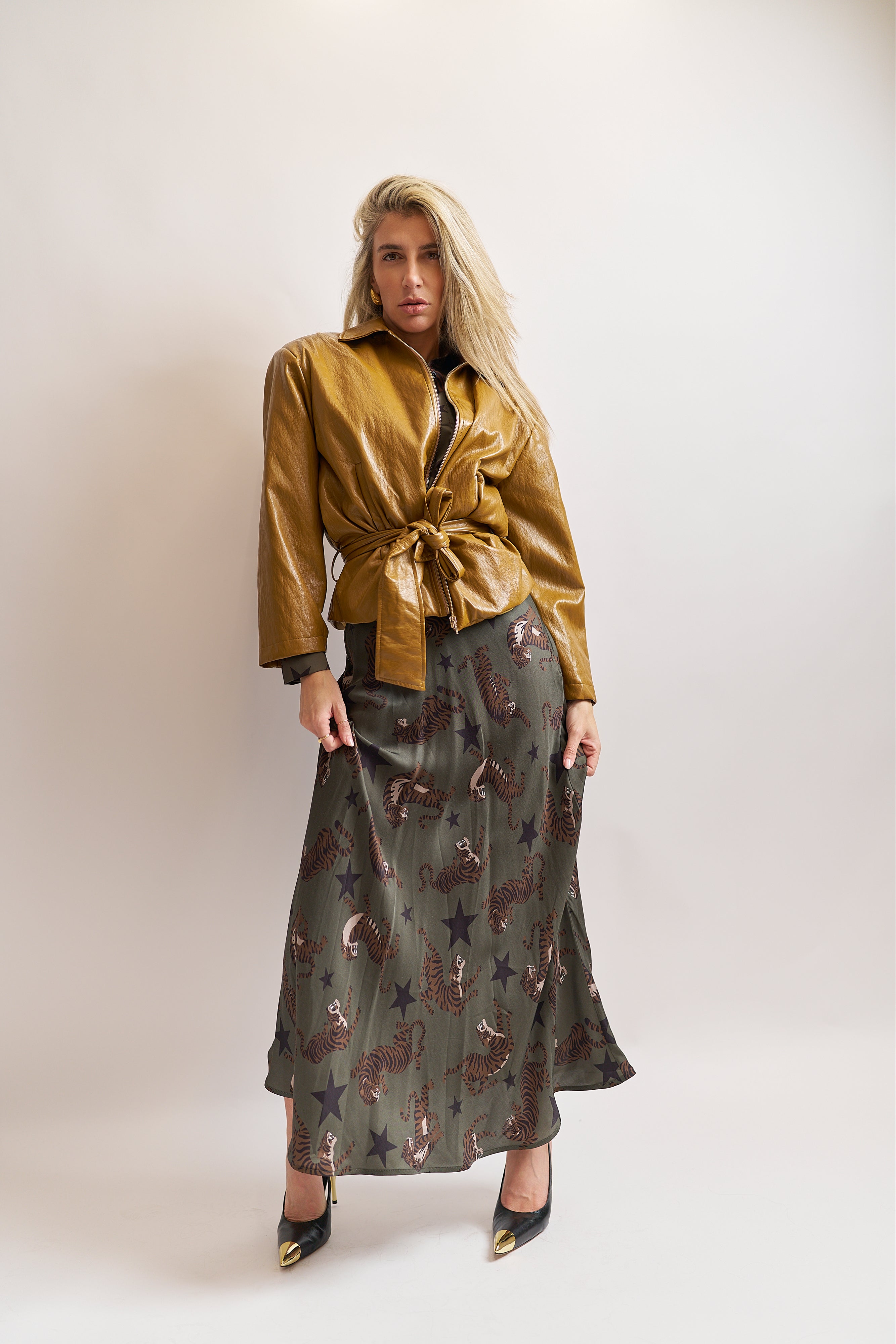 Giacca in ecopelle olio