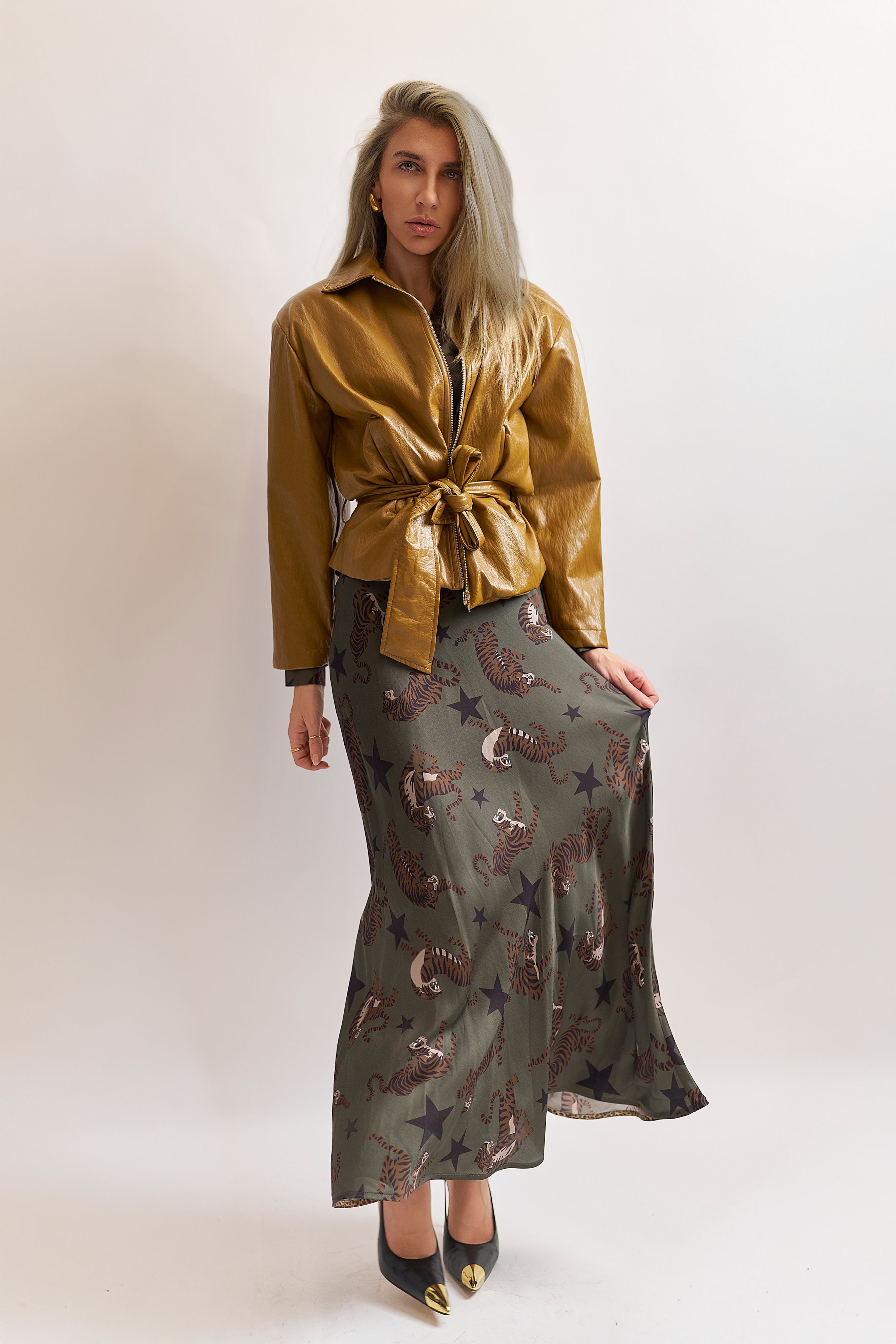 Giacca in ecopelle olio