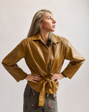 Giacca in ecopelle olio