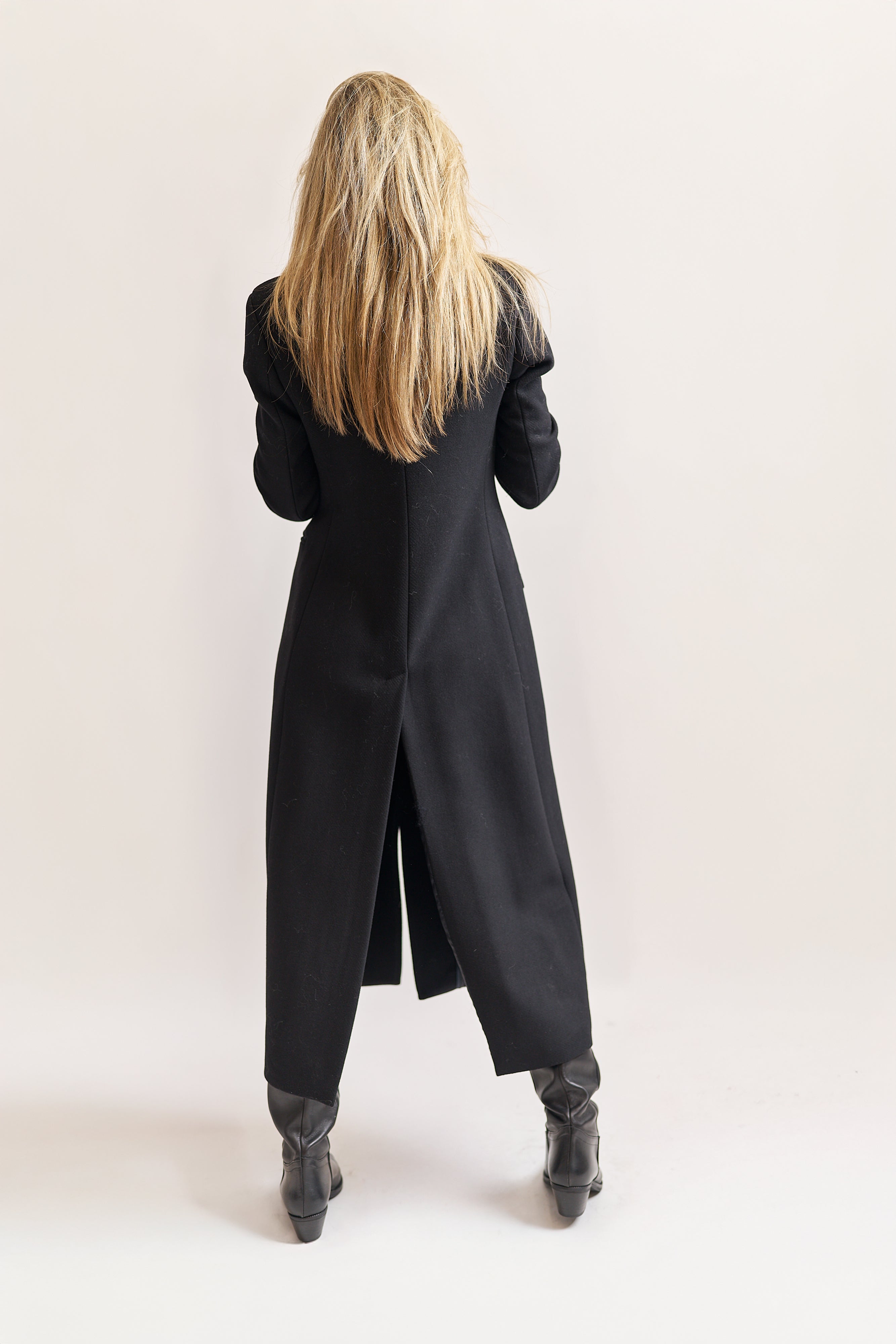 Cappotto lungo doppiopetto in lana