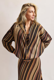 Bomber in maglia lurex