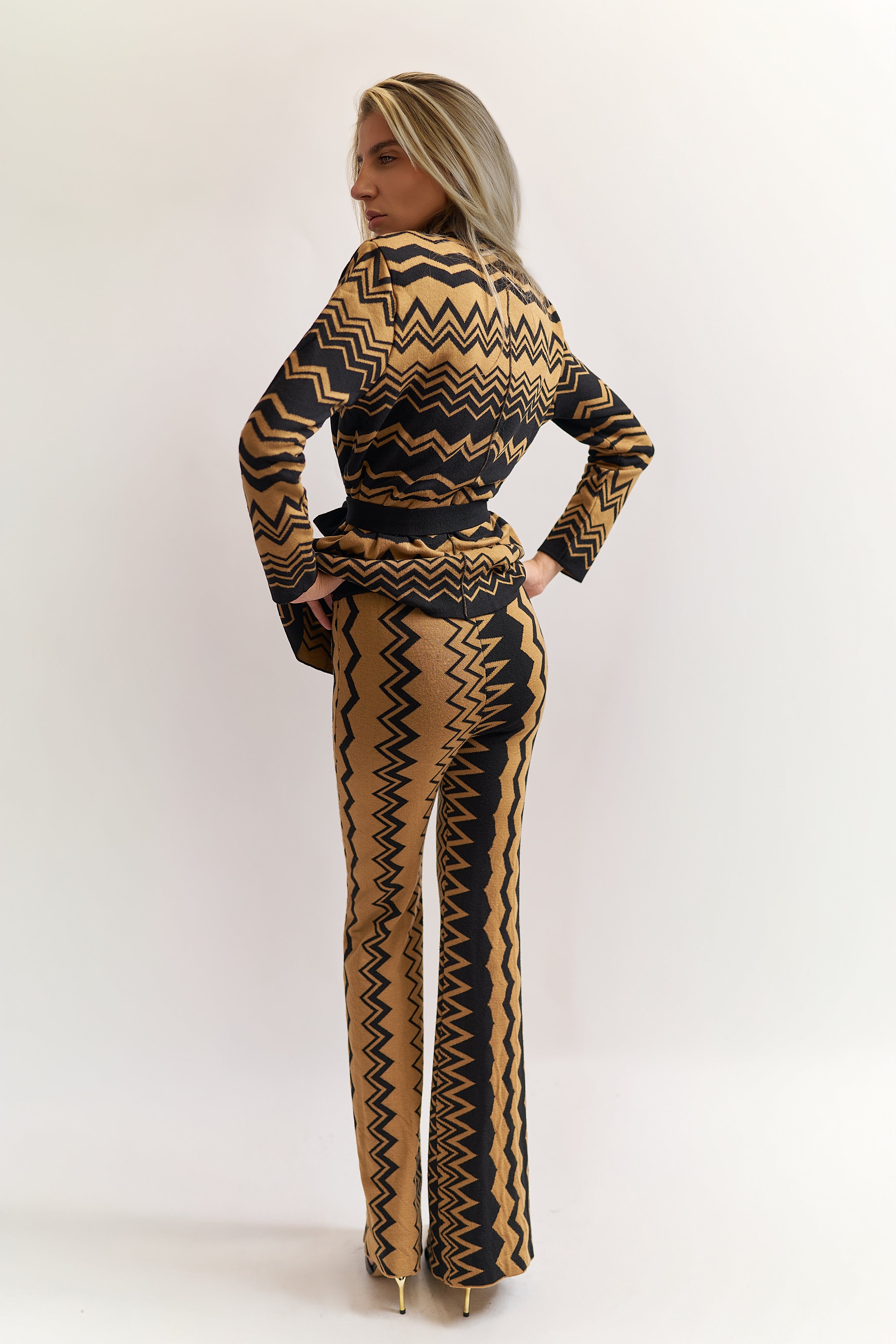 Pantaloni Akep a Zampa in Jacquard