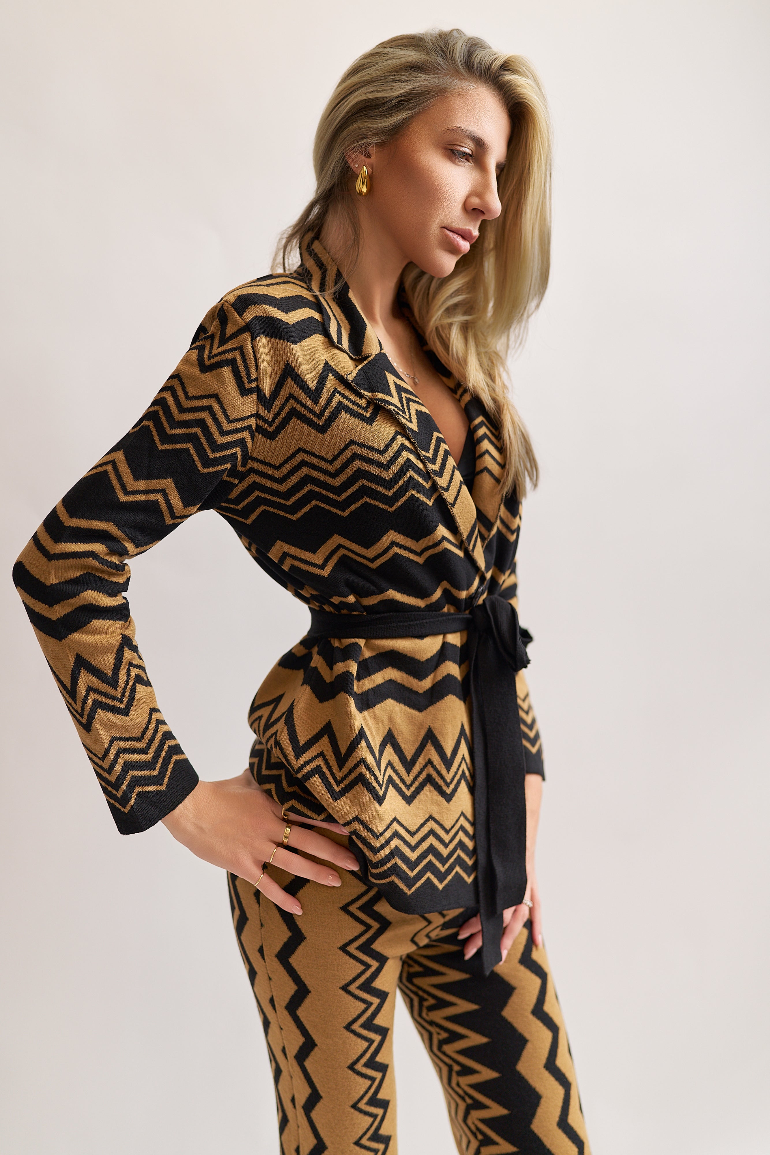 Pantaloni Akep a Zampa in Jacquard