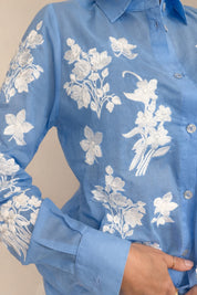 CAMICIA 5 PROGRESS AZZURRA CON RICAMI