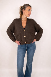 CARDIGAN BOTTONI IN LEGNO HAVEONE