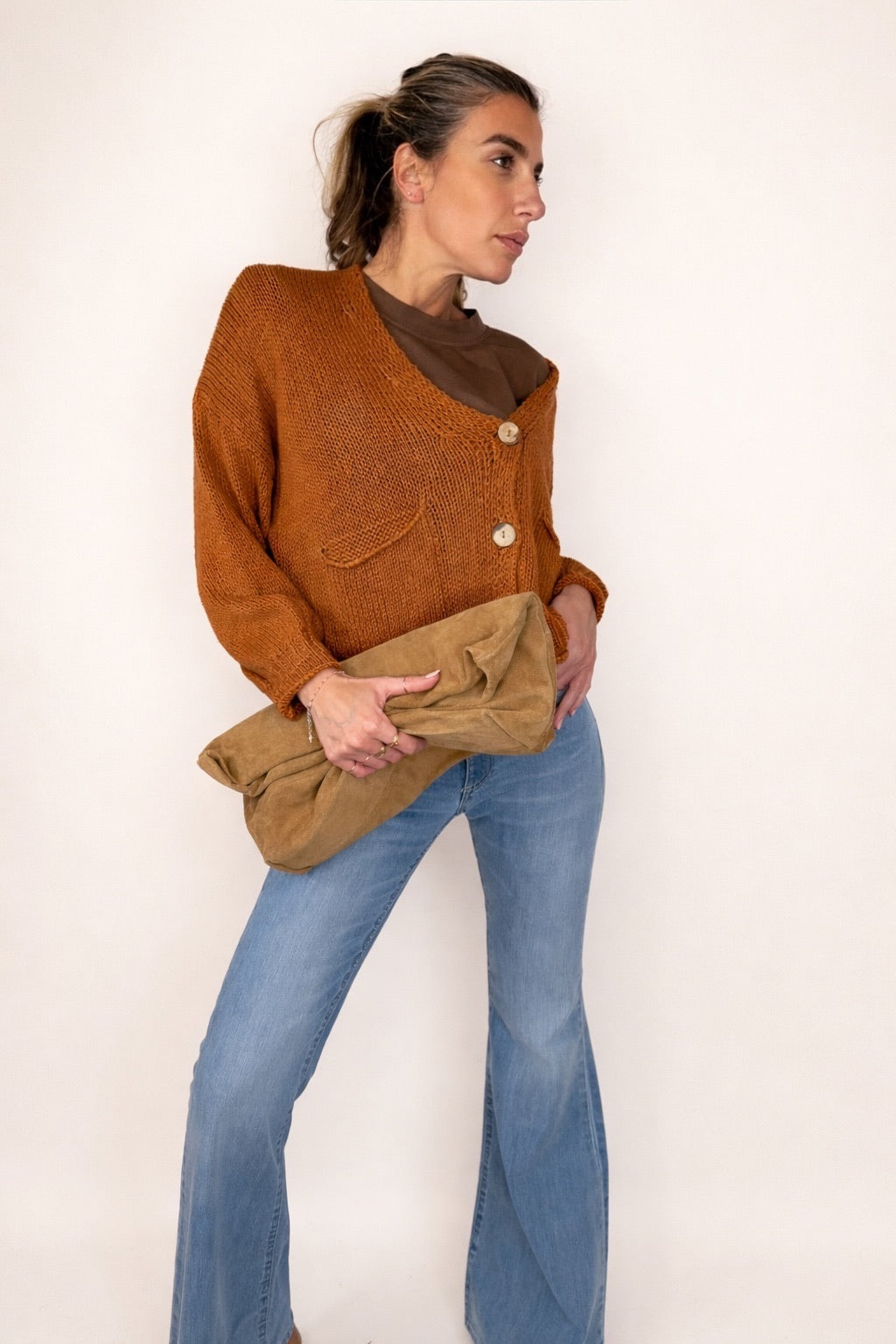 CARDIGAN BOTTONI IN LEGNO HAVEONE