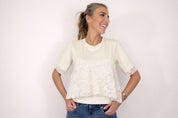 T-SHIRT HAVEONE RICAMO IN PIZZO.