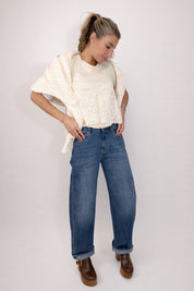 T-SHIRT HAVEONE RICAMO IN PIZZO.