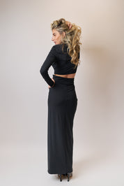 abito lugno nero cut-out