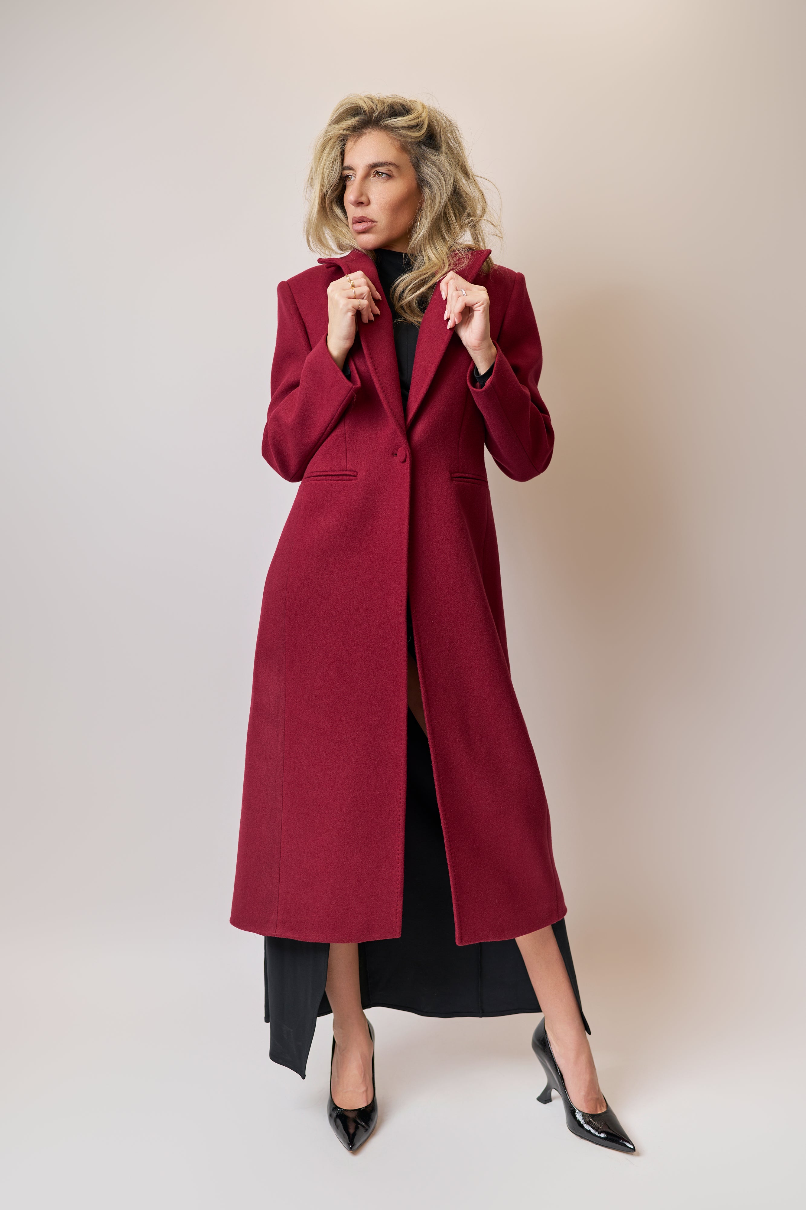 Cappotto monopetto a un bottone