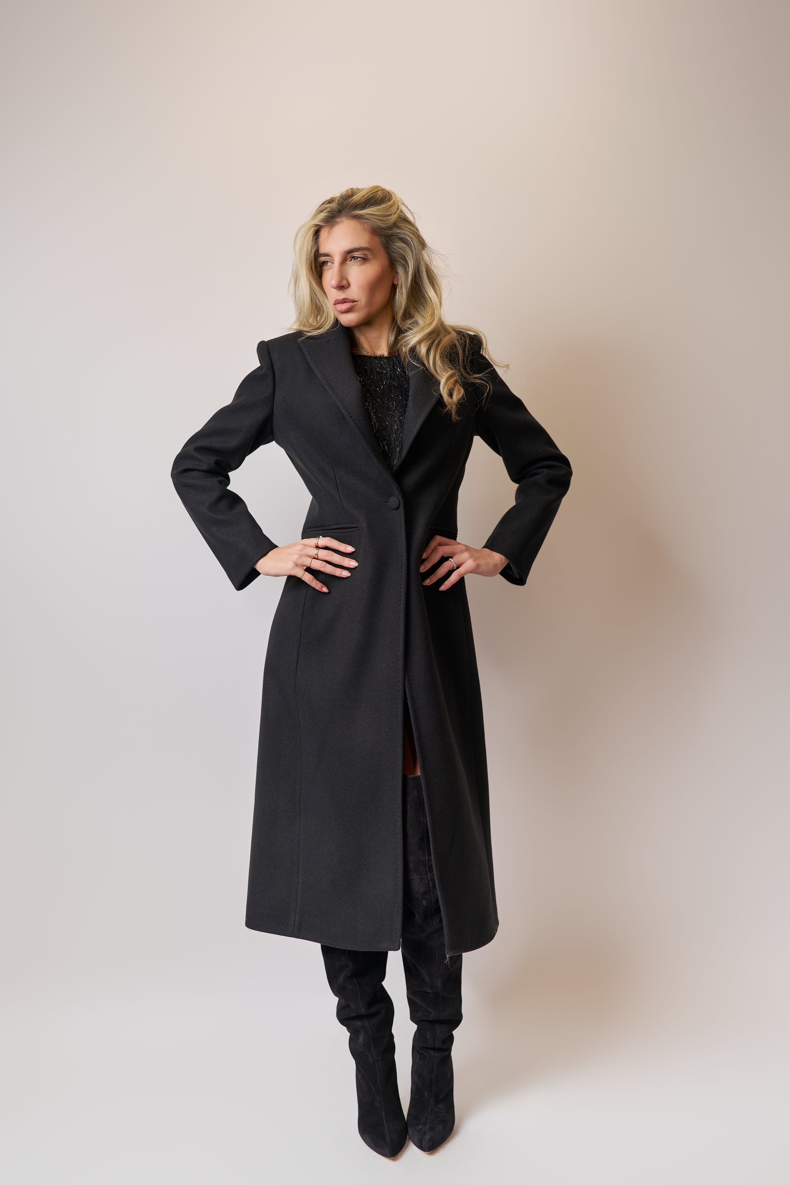 Cappotto monopetto a un bottone