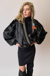 Bomber ecopelliccia nero