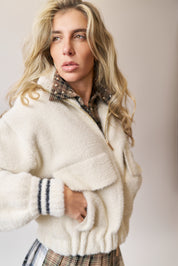 Bomber effetto pelliccia con zip