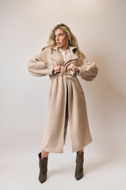 Cappotto beige tessuto orsetto
