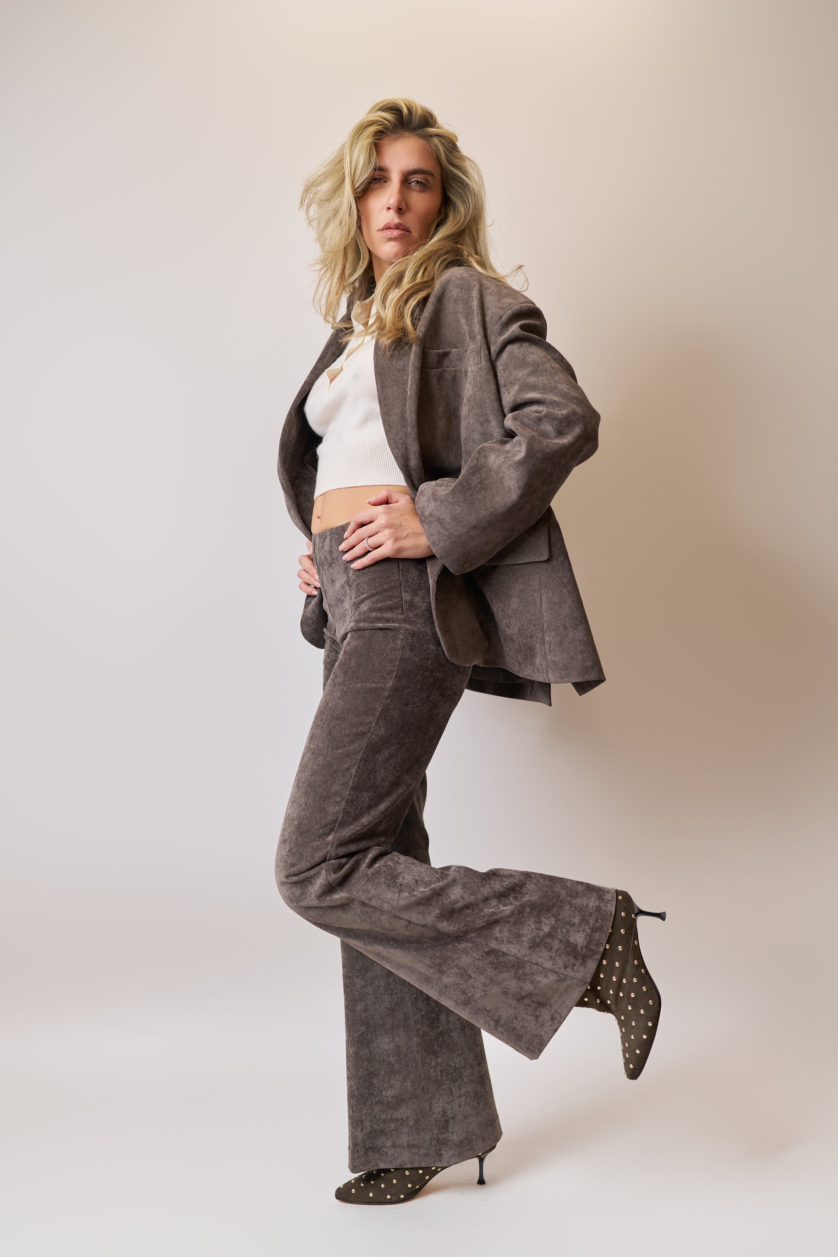pantalone flare velluto so allure